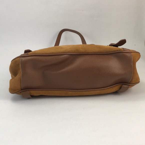 Isaac Mizrahi Brown Leather Suede Handbag - Picture 3 of 8